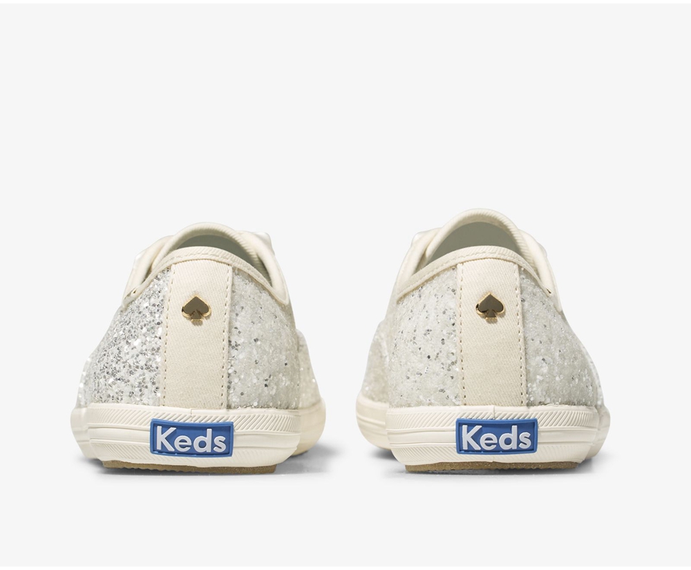 Zapatillas Keds Mujer Blancas - Kate Spade New York Champion Glitter - 180-JTEFUN